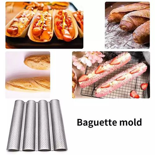 Generic Moule à pain antiadhésif Durable Baguette, 4 gutteurs équipement de  pâtisserie française, fournitures de casseroles de cuisine à domicile