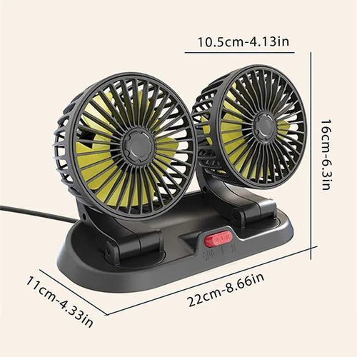 product_image_name-Generic-Ventilateur de Voiture de Refroidissement,Ventilateur à Double tête ,faible bruit 12V-5