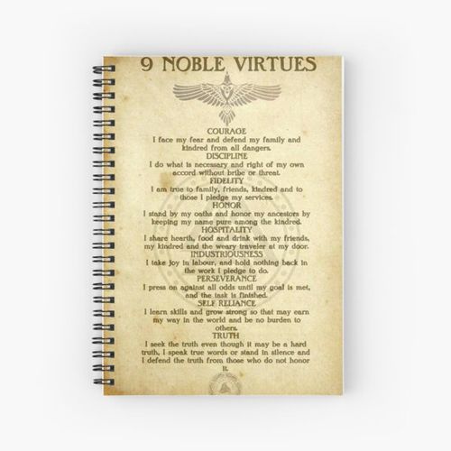 Generic 9 Noble Virtues Spiral Notebook Bloc note