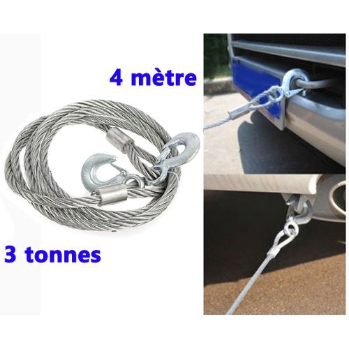 Corde de remorquage avec crochets, flexible de 4 m de long, corde de  remorquage de voiture en polypropylène 3T, jaune résistant à l'usure pour  remorque d'urgence camions : : Auto