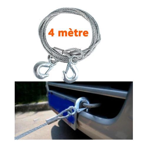 Corde de remorquage avec crochets, flexible de 4 m de long, corde de  remorquage de voiture en polypropylène 3T, jaune résistant à l'usure pour  remorque d'urgence camions : : Auto