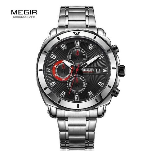 Megir Montre homme haut de gamme luxe chronographe bande en acier montre a Quartz 2075 a prix pas cher Jumia Maroc