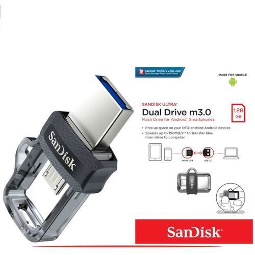 Clé USB SanDisk Ultra m3.0 double connectique micro-USB et USB 3.0