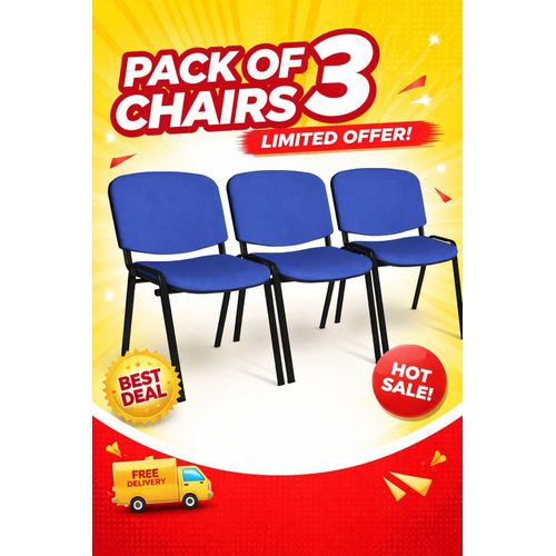 product_image_name-Generic-Pack de 3 Chaises Confortables – Design Moderne – Bleu-1