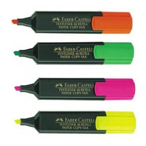 Faber castell Lot 4 Marqueurs fluorescent Surligneur Textliner