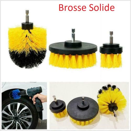 Generic Brosses Nettoyage Voiture Carrosserie Lavage Jante Perceuse Lavabo  Tapis Récurer à prix pas cher