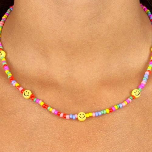 product_image_name-Generic-Collier Smiley Happy face and colorful mixte perle-2
