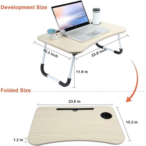 Table d'ordinateur portable table de lit pliable porte-boissons