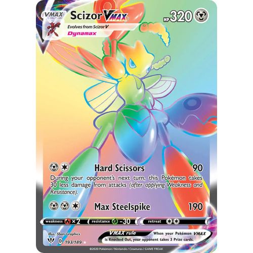 Pokemon 8 Cartes VMAX Secret Rainbow Rare Brillantes - comme la photo à  prix pas cher