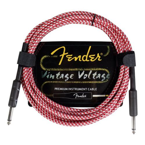 Fender cable guitare vintage voltage 3m professionnel.2x Jack Rouge/Blanc à  prix pas cher