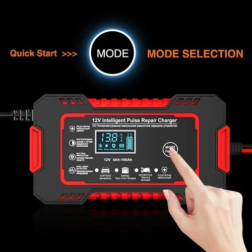 EU E-FAST Chargeur de batterie de voiture Mainteneur 12V 6A Réparation  d'impulsion Affichage LCD Charge rapide intelligente à 3 étages Désulfateur  pour moto auto - Temu Belgium