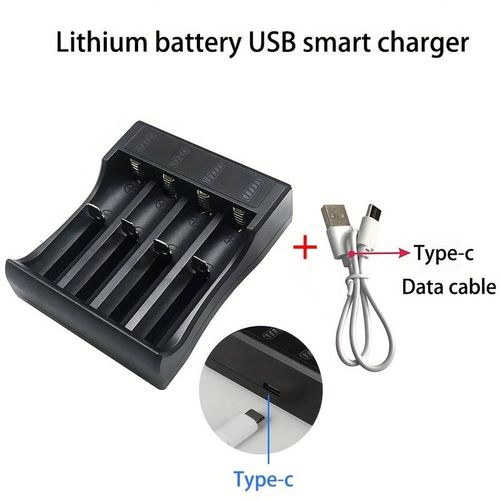 Generic Chargeur de Piles / Batterie avec 4 emplacements, au lithium -  Chargeur USB à prix pas cher