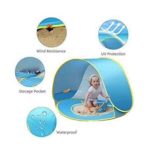 Tente De Plage Pop-up Avec Piscine Intégrée – UPF 50+ – Rose, Pour Bébé Et Tout-petits