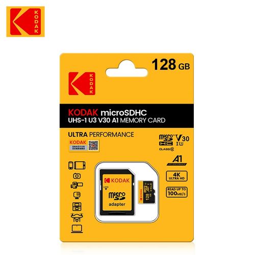 Kodak Carte mémoire Micro SD 128 Gb+adapter à prix pas cher