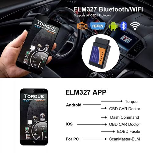 Generic outil de Diagnostic pour ios et Android, prise OBD2, ELM327