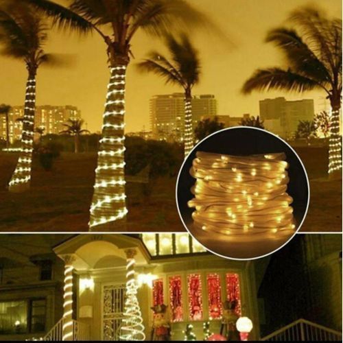 Guirlande Lumineuses Solaires Exterieur, 12M 100 LED Guirlande
