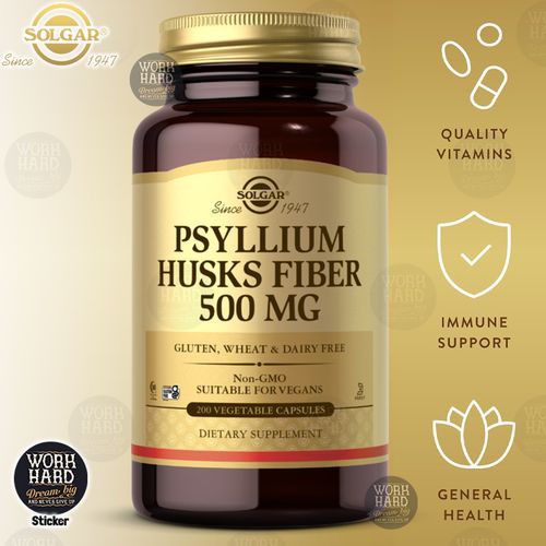 product_image_name-Solgar-Psyllium Husks Fiber 500mg, 200 Vegetable Capsules-1