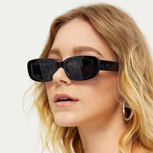 Generic Lunettes de soleil rétro rectangulaire pour femmes tendance noir à  prix pas cher