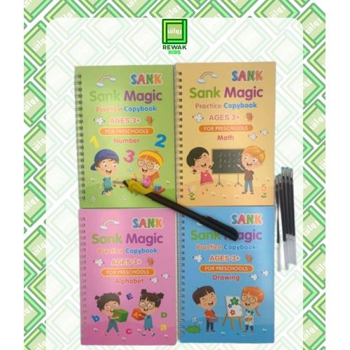 product_image_name-Livre-4 Livres Cahier Réutilisable d'apprentissage d'exercices d'écriture enfant (sank magic)-6