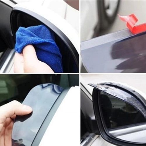 Generic 2pcs Rétroviseur de voiture autocollant pluie sourcil coupe-froid  auto miroir Rain Shield cache protecteur garde à prix pas cher