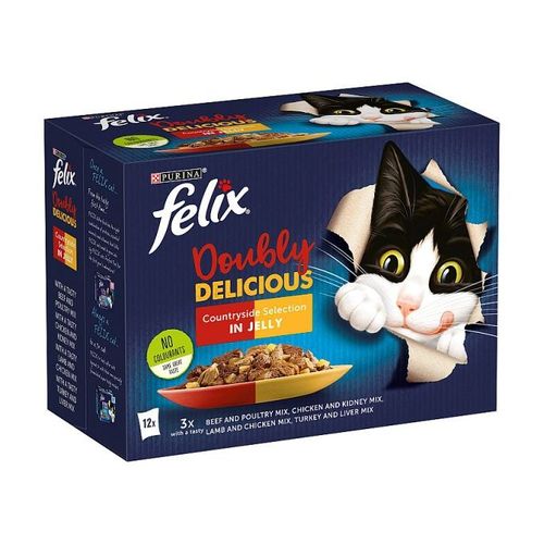 Felix Nourriture humide pour chats Sélection de viande doublement  délicieuse à prix pas cher