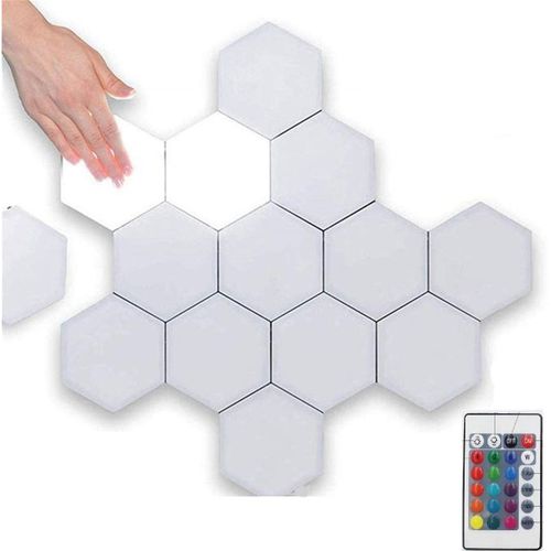 Generic Pack 3 Veilleuse LED Tactile Applique murale LED hexagonale Avec  télécommande à prix pas cher