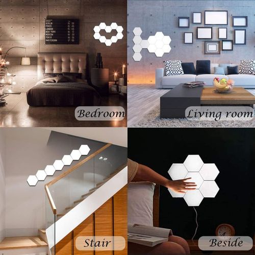 Generic Pack 3 Veilleuse LED Tactile Applique murale LED hexagonale Avec  télécommande à prix pas cher