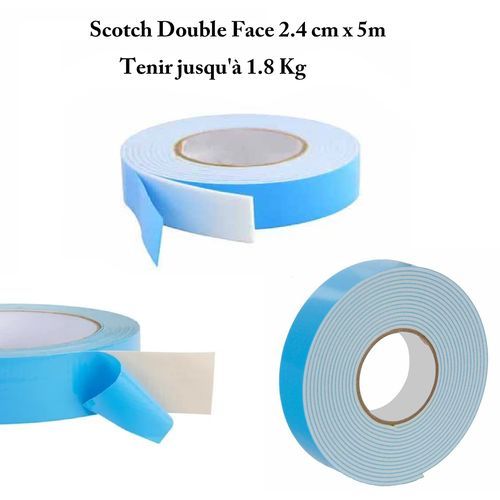 Generic Bande Adhésive Bleu // Scotch Double Face 2.4 cm x 5m