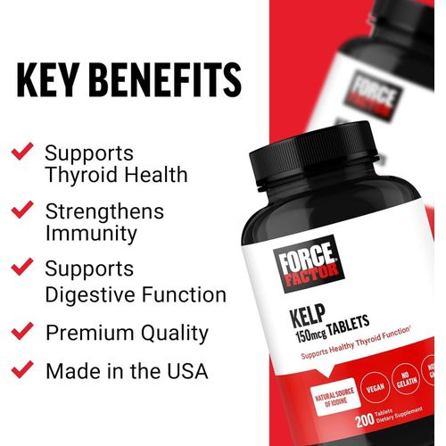 Force Factor Kelp, 150 mcg, 200 Tablets, Supports Healthy Thyroid Function - image 3