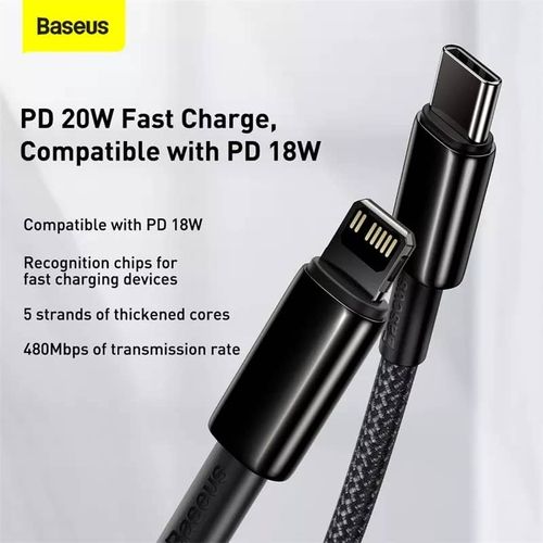 Câble USB de Type C Baseus 20W PD pour iPhone 12 11 Pro Xs chargeur de