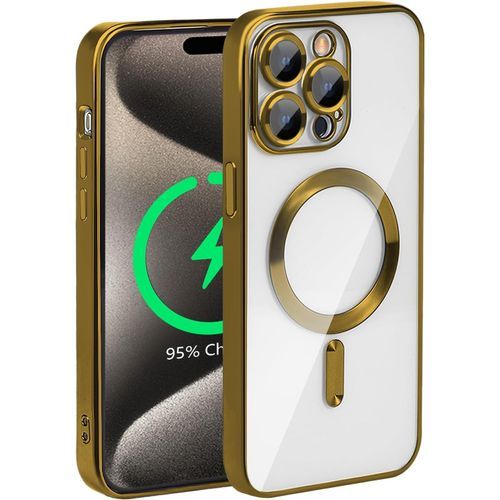 Gold# Coque iPhone 15 Pro Max MagSafe/Magnétique/Support Caméra –