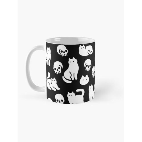 product_image_name-Generic-Motif de chats et de crânes Mug classique-2