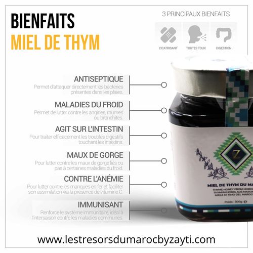 product_image_name-Zayti-Miel Cru de thym du Maroc Vraie Premium -300g 100% Pur - Recueilli Au Maroc - De La Qualité La Plus Fine, Une Grande Variété De Saveurs Délicieuses.-2