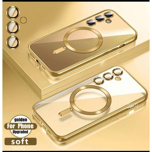 product_image_name-Case-Coque Samsung Galaxy s25 fe de Luxe Transparente avec Revêtement Doux et Support Magnétique-1