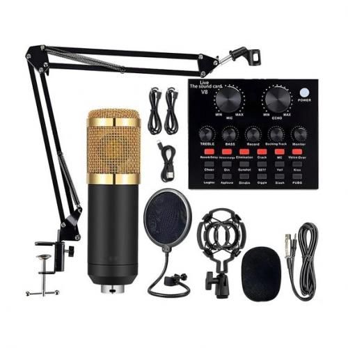 Generic Ensemble microphone de podcast BM-800 avec carte son v8,  condensateur à prix pas cher