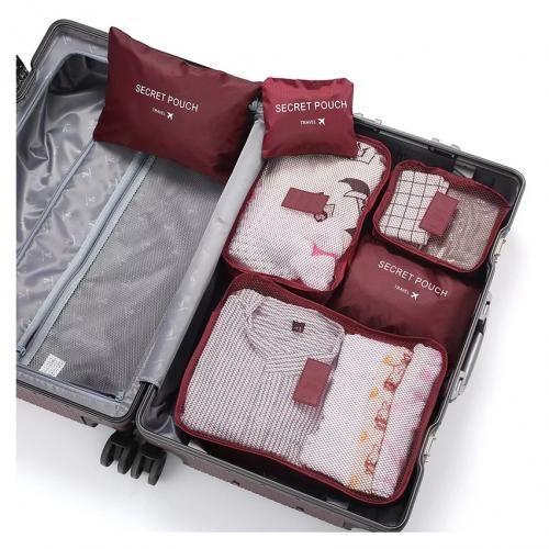 Cube d'emballage de compression pour voyage, 6 pièces, organisateur de  valise