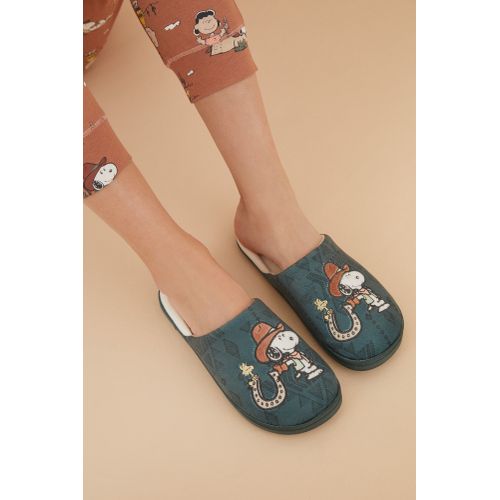 product_image_name-Women Secret-Chaussons de maison Snoopy verts-2
