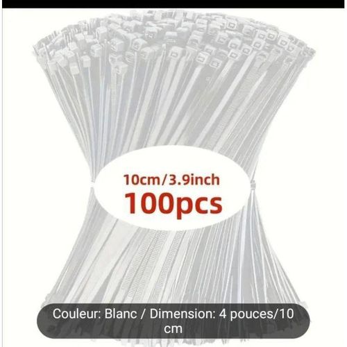 product_image_name-Generic-100 Pcs Colliers 10cm Attache Câble Nylon TIE, Serrage Autobloquant-1