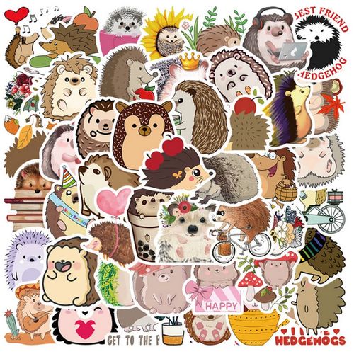 product_image_name-Generic-25 N01 Cartoon Cute Little Hedgehog Animal Graffiti Sticker Decorate Mug Pencil Case Trave-1