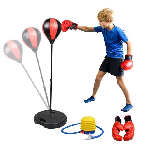 product_image_name-Generic-Sac De Frappe Enfants Punching Ball Réglable En Hauteur 80-110cm Avec GaDe boxe Et Pompe Pour Entraînement De Boxe-1