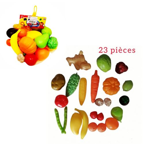 Dînette fruits et légumes 23 pièces - Plastique - Multicolore