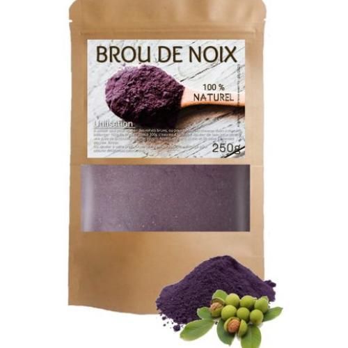 broux de noix 100 gr Brou de noix en poudre NATUREL EXCELLENTE QUALITE -  sachet kraft refermable - 100 gr : : Epicerie