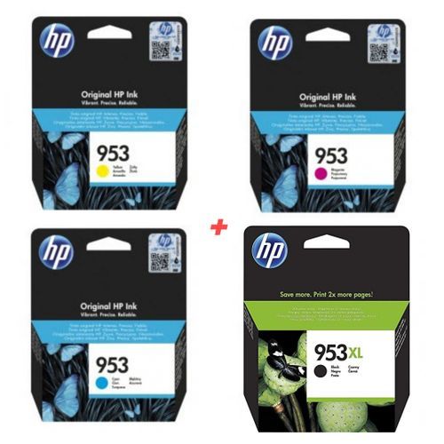 Lot 4 Cartouches HP 953 XL Noir+Cyan+Magenta+Jaune - 4 Couleurs