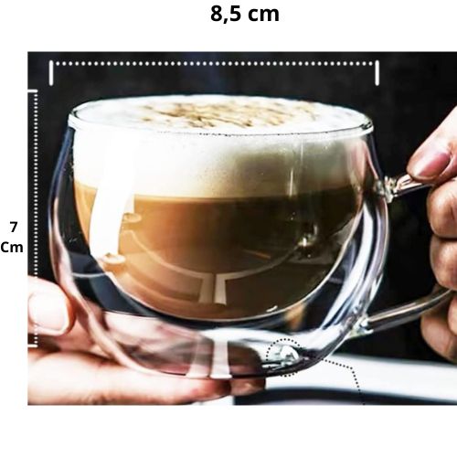 300 ml tasses à thé tasses à double paroi avec poignée pour thé cappuccino