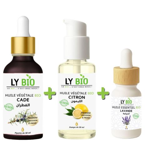 product_image_name-LY BIO-PACK HUILE CADE 50ML - PIPETTE + HUILE CITRON 50ML - POMPE + HUILE ESSENTIEL LAVANDE 10ML-1