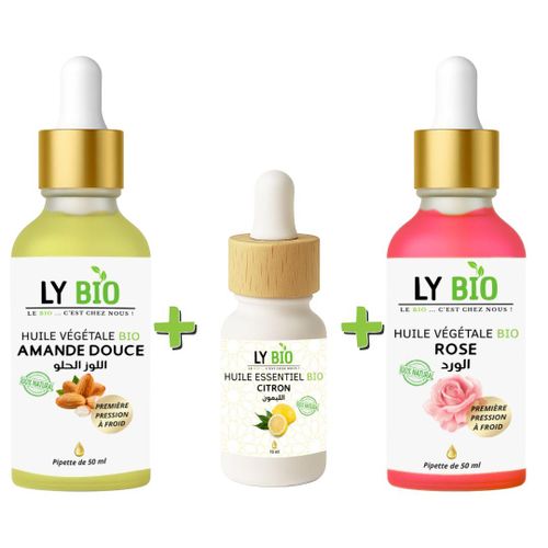 product_image_name-LY BIO-PACK HUILE AMANDE DOUCE 50ML - PIPETTE + HUILE ESSENTIEL CITRON 10ML + HUILE ROSE 50ml - PIPETTE-1