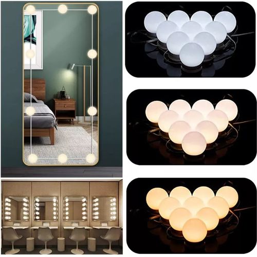 LED Visière Miroir De Courtoisie , Recharge Usb Maquillage Miroir , En  Forme De C Écran Tactile LED , 3 couleurs Lampe , Pour Voiture Camion SUV