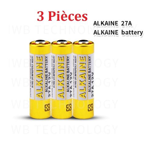 Generic 3 pièces Piles alcalines 27A 12V A27, pour sonnette, pour