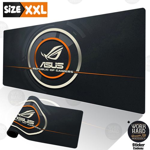 Asus Tapis de souris XXL haute qualité pour PC ,bureau rog-orange +Sticker  cadeau à prix pas cher