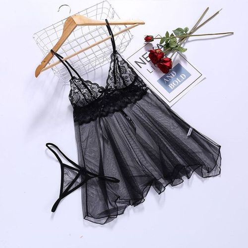 Generic Chemise de nuit pour femmes Sexy brod e fendue l ger